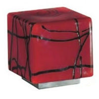 L106473AB Geisha, настольный светильник, цвет арматуры - матовый никель, цвет стекла - красный, 1x60w G9, L106473AB