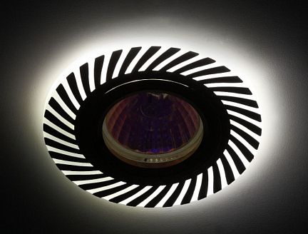 Б0048935 DK LD39 WH/CH /1 Светильник ЭРА декор cо светодиодной подсветкой MR16, белый/хром (50/1500)  - фотография 4
