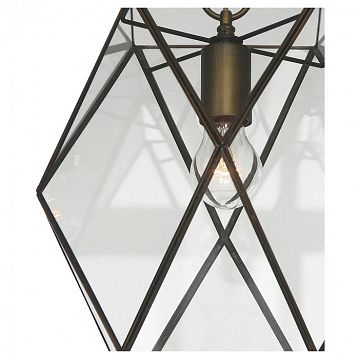 1628-1P Shatir подвесная люстра L225*W225*H450/1170, 1*E27*60W, excluded; металл цвета окрашенной античной бронзы, инкрустированное прозрачное стекло, 1628-1P  - фотография 2