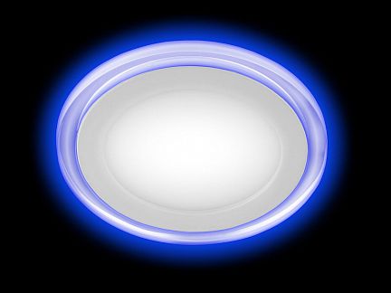 Б0017492 LED 3-6 BL Светильник ЭРА светодиодный круглый c cиней подсветкой LED 6W 220V 4000K (40/960)  - фотография 3