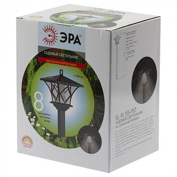 Б0007513 SL-PL155-PST ЭРА Садовый светильник на солнечной батарее, пластик, черный, 155 см (6/72)  - фотография 2