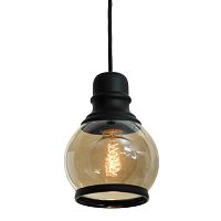 LSP-9689 TONAWANDA Подвесной светильник, цвет основания - черный, плафон - стекло (цвет - янтарный), 1x60W E27