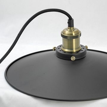 LSP-9601-3L Подвесной светильник, цвет основания - черныйбронзовый, плафон - металл (цвет - черный), 3х60W E27  - фотография 4