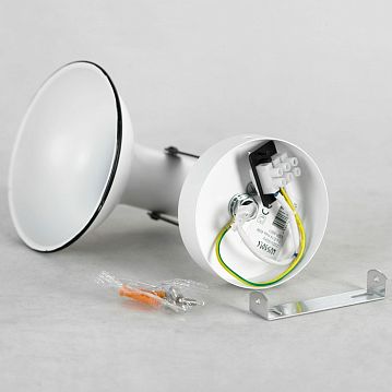 LSP-8801 Спотовый светильник, цвет основания - белыйчерный, плафон - металл (цвет - белый), 1х40W E14  - фотография 4