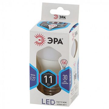 Б0032989 Лампочка светодиодная ЭРА STD LED P45-11W-840-E27 E27 / Е27 11Вт шар нейтральный белый свет  - фотография 3