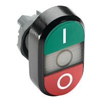 1SFA611131R1108 Кнопка двойная MPD2-11С (зеленая/красная) прозрачная линза с тек стом (I/O)
