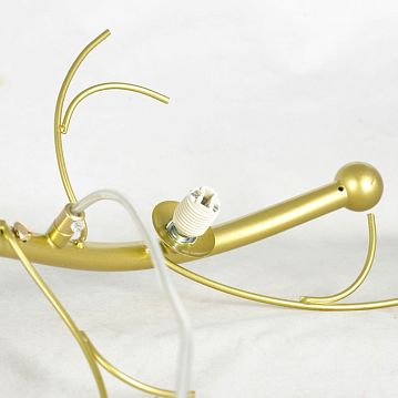LSP-8748 Линейно-Подвесной светильник, цвет основания - матовое золото, плафон - керамика (цвет - белый), 6х25W G9  - фотография 5
