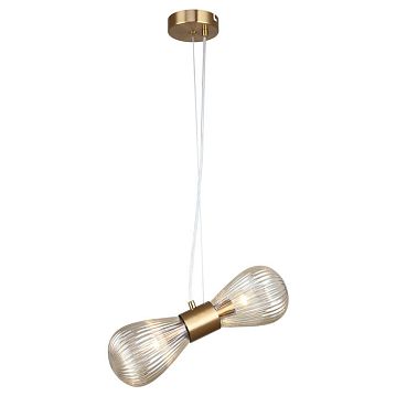 LSP-8881 Подвесной светильник, цвет основания - бронзовый, плафон - стекло (цвет - бесцветный), 2х40W E14
