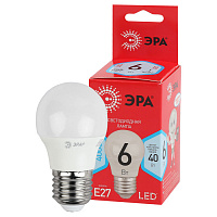 Б0020630 Лампочка светодиодная ЭРА RED LINE ECO LED P45-6W-840-E27 E27 / Е27 6Вт шар нейтральный белый свет