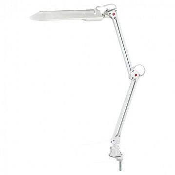 C0041457 Настольный светильник ЭРА NL-201-G23-11W-W с лампой PL на струбцине белый, C0041457