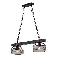 LSP-8799 Подвесной светильник, цвет основания - Черныйбронзовый, плафон - металл (цвет - черный), 2х60W E27