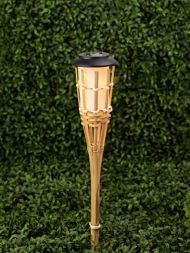 Б0053382 Светильник уличный ЭРА ERASF22-24 Факел бамбук на солнечных батареях садовый 56 см  - фотография 2