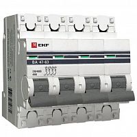 mcb4763-4-03C-pro Автоматический выключатель EKF PROxima 4P 3А (C) 4.5кА, mcb4763-4-03C-pro