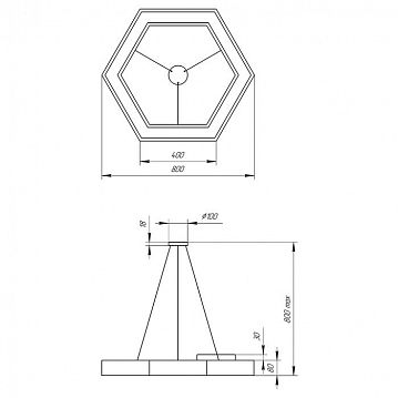 Б0050556 Светильник светодиодный Geometria ЭРА Hexagon SPO-124-W-40K-051 51Вт 4000К 3900Лм IP40 800*800*80 белый подвесной  - фотография 7