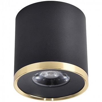 3086-2C Prakash потолочный светильник D88*H91, LED*10W, 800LM, 4000K, IP20, included; накладной светильник, каркас сочетает в себе два цвета - матовый черный и золото, декоративный элемент в виде кольца  - фотография 2
