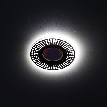 Б0037383 DK LD41 WH/BK Светильник ЭРА декор cо светодиодной подсветкой MR16, белый/черный (50/2000)  - фотография 4
