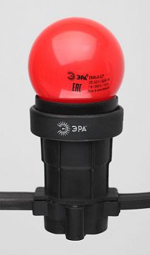 Б0049575 Лампочка светодиодная ЭРА STD ERARL45-E27 E27 / Е27 1Вт шар красный для белт-лайт  - фотография 4