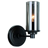 Kiara настенный светильник D120*W180*H290, 1*E14*40W, excluded; металл окрашен в черный цвет, стеклянные плафоны дымчато-серого цвета, 2057-1W