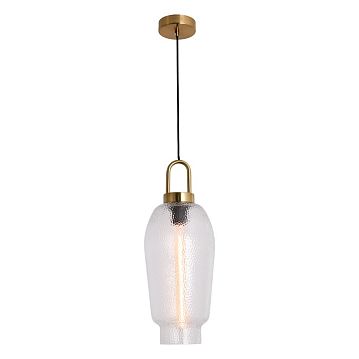 LSP-8844 Подвесной светильник, цвет основания - бронзовый, плафон - стекло (цвет - прозрачный), 1х60W E27