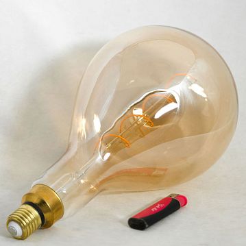 GF-L-2101 EDISSON Лампочки, цвет основания - бронзовый, плафон - стекло (цвет - янтарный), 1x4W E27  - фотография 2