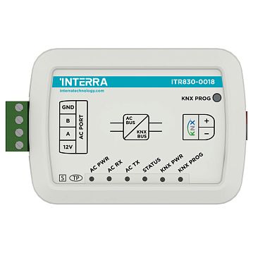 ITR830-0018 Шлюз KNX для интеграции кондиционеров Alarko VRF AC, двусторонняя коммуникация, сцены, логические функции, в установочную коробку, 88x62x27 мм.