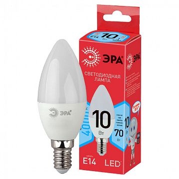 Б0032963 Лампочка светодиодная ЭРА RED LINE ECO LED B35-10W-840-E14 E14 / Е14 10Вт свеча нейтральный белый свет