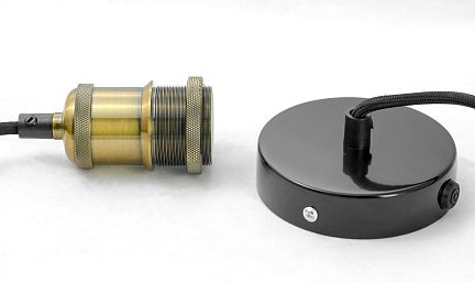 LSP-9604-3 Подвесной светильник, цвет основания - черныйбронзовый, плафон - металл (цвет - черный), 3х60W E27  - фотография 5