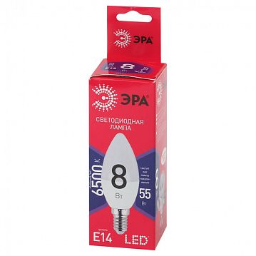 Б0045341 Лампочка светодиодная ЭРА RED LINE LED B35-8W-865-E14 R Е14 / E14 8 Вт свеча холодный дневной свет  - фотография 2