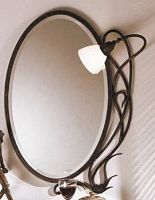 SP8914 Зеркало с лампой, цвет арматуры - патина, цвет плафона - белый матовый, 1xE14/E12, SP8914