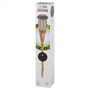 Б0053382 Светильник уличный ЭРА ERASF22-24 Факел бамбук на солнечных батареях садовый 56 см  - фотография 3