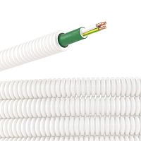 8S82050HF Электротруба ПЛЛ гибкая гофр. не содержит галогенов д.20мм, цвет белый, с кабелем ППГнг(А)-HF 3x2,5мм² РЭК ГОСТ+,50м (упак. 50М)