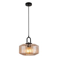 LSP-8848 Подвесной светильник, цвет основания - черный, плафон - стекло (цвет - янтарный), 1х60W E27
