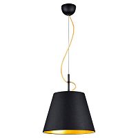 YUKON Подвесной светильник, цвет основания - черный, плафон - ткань (цвет - черный), 1x60W E27