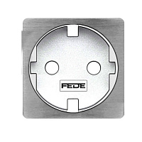 FD04335NS Накладка на розетку FEDE коллекции FEDE, скрытый монтаж, с заземлением, nickel satin/белый, FD04335NS
