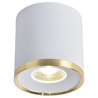 3085-2C Prakash потолочный светильник D88*H91, LED*10W, 850LM, 4000K, IP20, included; накладной светильник, каркас сочетает в себе два цвета - матовый белый и золото, декоративный элемент в виде кольца