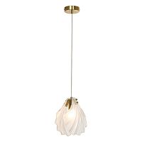 LSP-8834 Подвесной светильник, цвет основания - блестящее золото, плафон - стекло (цвет - белый), 1х40W E14