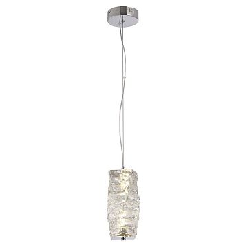 LSP-7063 Подвесной светильник, цвет основания - хром, плафон - стекло (цвет - прозрачный), 1х8W led
