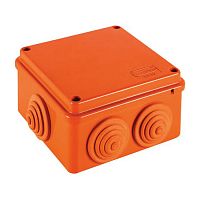43127HF JBS100 Коробка огн. E110, о/п 100х100х55мм, без галогена, 6 вых., IP55, 6P, (1,5-6 мм2), цвет оранж. Экопласт