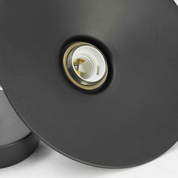 LSP-9601-2L Подвесной светильник, цвет основания - черныйбронзовый, плафон - металл (цвет - черный), 2х60W E27  - фотография 3