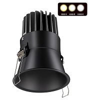 358911 358911 SPOT NT22 268 черный Встраиваемый светодиодный светильник с переключателем цветовой температуры IP20 LED 3000К|4000К|6000К 18W 220V LANG