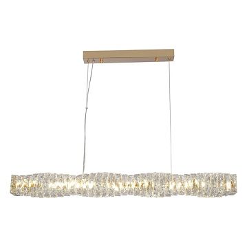LSP-7068 Линейно-Подвесной светильник, цвет основания - блестящее золото, плафон - стекло (цвет - прозрачный), 1х40W led