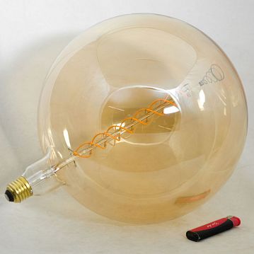 GF-L-2102 EDISSON Лампочки, цвет основания - бронзовый, плафон - стекло (цвет - янтарный), 1x5W E27  - фотография 2