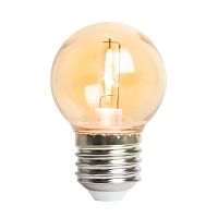 48932 Лампа светодиодная, (2W) 230V E27 оранжевый G45 прозрачная, LB-383