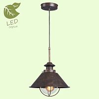 GRLSP-9833 AUBURN Подвесной светильник, цвет основания - коричневый, плафон - металл/стекло (цвет - коричневый), 1x10W E27