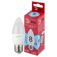 Б0050695 Лампочка светодиодная ЭРА RED LINE LED B35-8W-840-E27 R E27 / Е27 8 Вт свеча нейтральный белый свет