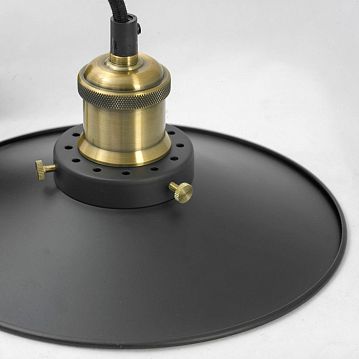 LSP-9601-2L Подвесной светильник, цвет основания - черныйбронзовый, плафон - металл (цвет - черный), 2х60W E27  - фотография 2