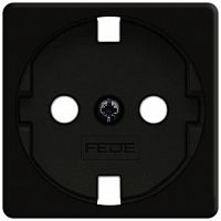 FD16723-M Накладка на розетку FEDE коллекции FEDE, скрытый монтаж, с заземлением, черный, FD16723-M
