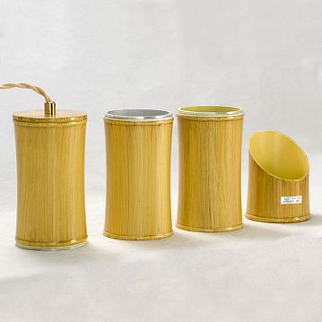LSP-8564-5 BAMBOO Подвесные светильники, цвет основания - бамбук, плафон - металл (цвет - желтый), 1x50W Gu10  - фотография 2