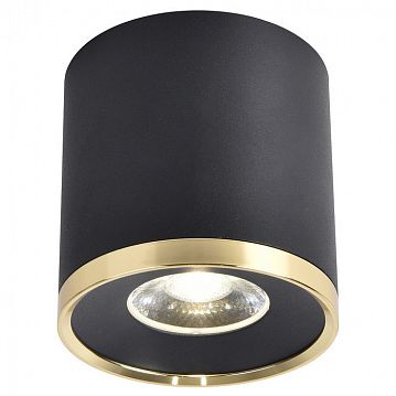 3086-2C Prakash потолочный светильник D88*H91, LED*10W, 800LM, 4000K, IP20, included; накладной светильник, каркас сочетает в себе два цвета - матовый черный и золото, декоративный элемент в виде кольца