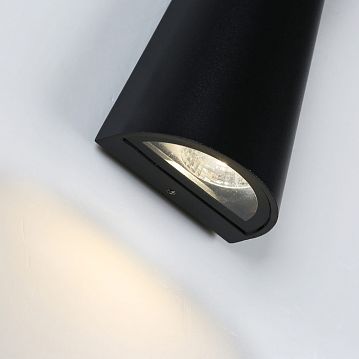 2684-2W Longus уличный светильник D60*W90*H260, 2*LED*7W, 980LM, 3000K, IP54, included; каркас черного цвета, стеклянный рассеиватель белого цвета, два источника света  - фотография 5